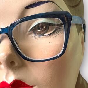 Betsey Johnson +2.00 Blue Reading Glasses Readers Rounded Square